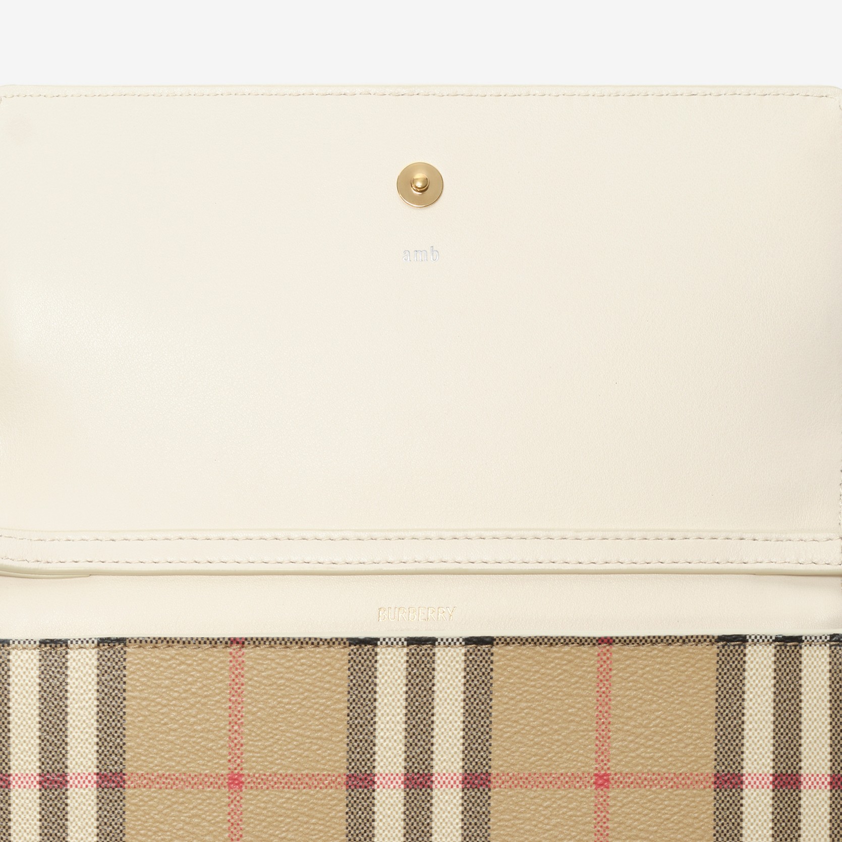 Check Chain Strap Wallet in Archive beige/soap beige - Women, Technical, Cotton | Burberry® Official